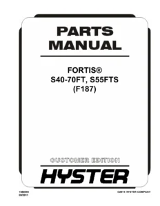 Hyster Fortis S40-70FT S55FTS Forklift Parts Manual F187 - Illustrated PDF Catalog