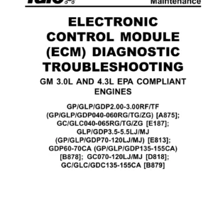 Hyster GP GLP GDP ECM Diagnostic Troubleshooting Manual - GM 3.0L 4.3L Engines 2200YRM1090