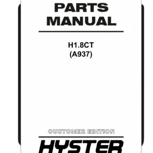 Hyster H1.8CT (A937) Parts Manual 0860446 - 2012 Illustrated Parts Catalog PDF