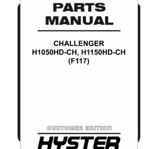 Hyster H1050HD-CH & H1150HD-CH F117 Challenger Container Handler Parts Manual 1615871 - 2024 Illustrated Parts Catalog