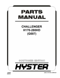 Hyster H170-280HD G007 Challenger Parts Manual 2012 - PDF Download