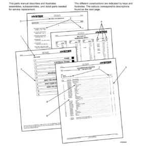Hyster H170FT H175FT36 H190FT A299 Forklift Parts Manual 4000501 2023