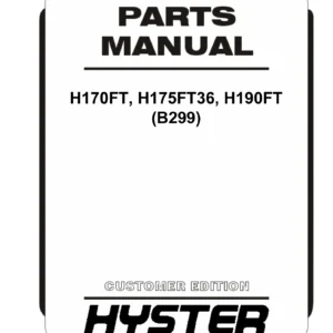 Hyster H170FT H175FT36 H190FT (B299) Forklift Parts Manual 2015 - PDF Download