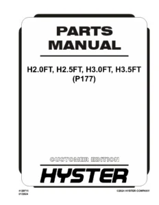 Hyster H2.0FT H2.5FT H3.0FT H3.5FT P177 Forklift Parts Manual 2024
