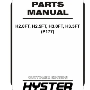 Hyster H2.0FT H2.5FT H3.0FT H3.5FT P177 Forklift Parts Manual 2024