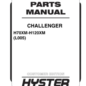 Hyster H70XM H80XM H90XM H100XM H110XM H120XM Challenger Parts Manual 2004