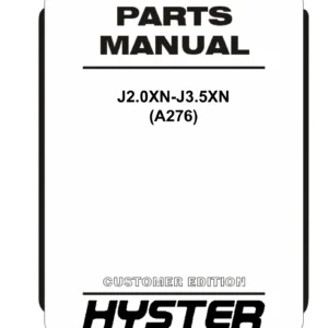Hyster J2.0XN-J3.5XN A276 Lift Truck Parts Manual 1689122 2012