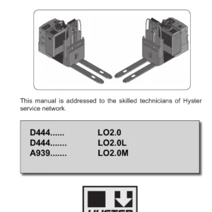 Hyster LO2.0 LO2.0L LO2.0M Service Repair Manual 2010 - PDF Workshop Guide