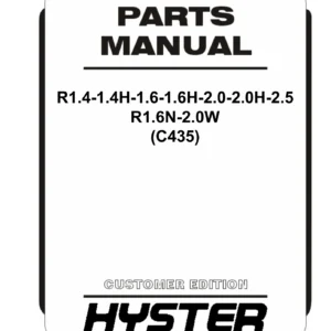 Hyster R1.4-2.5 Reach Trucks Parts Manual 1516862 - Illustrated PDF Parts Catalog