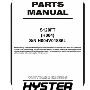 Hyster S120FT (H004) Parts Manual PDF - 2013 Illustrated Parts Catalog for S80FT S100FT S120FT Forklift