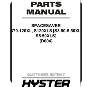 Hyster Spacesaver S70-S120XL Forklift Parts Manual 2013 PDF - 852319