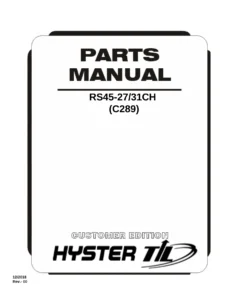 Hyster TIL RS45-27CH RS45-31CH C289 Parts Manual 2018 - Illustrated PDF Catalog
