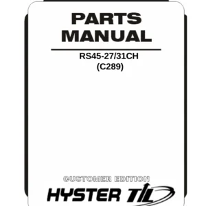 Hyster TIL RS45-27CH RS45-31CH C289 Parts Manual 2018 - Illustrated PDF Catalog
