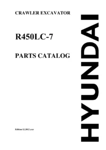 Hyundai R450LC-7 Crawler Excavator Parts Catalog Edition 12.2012 PDF