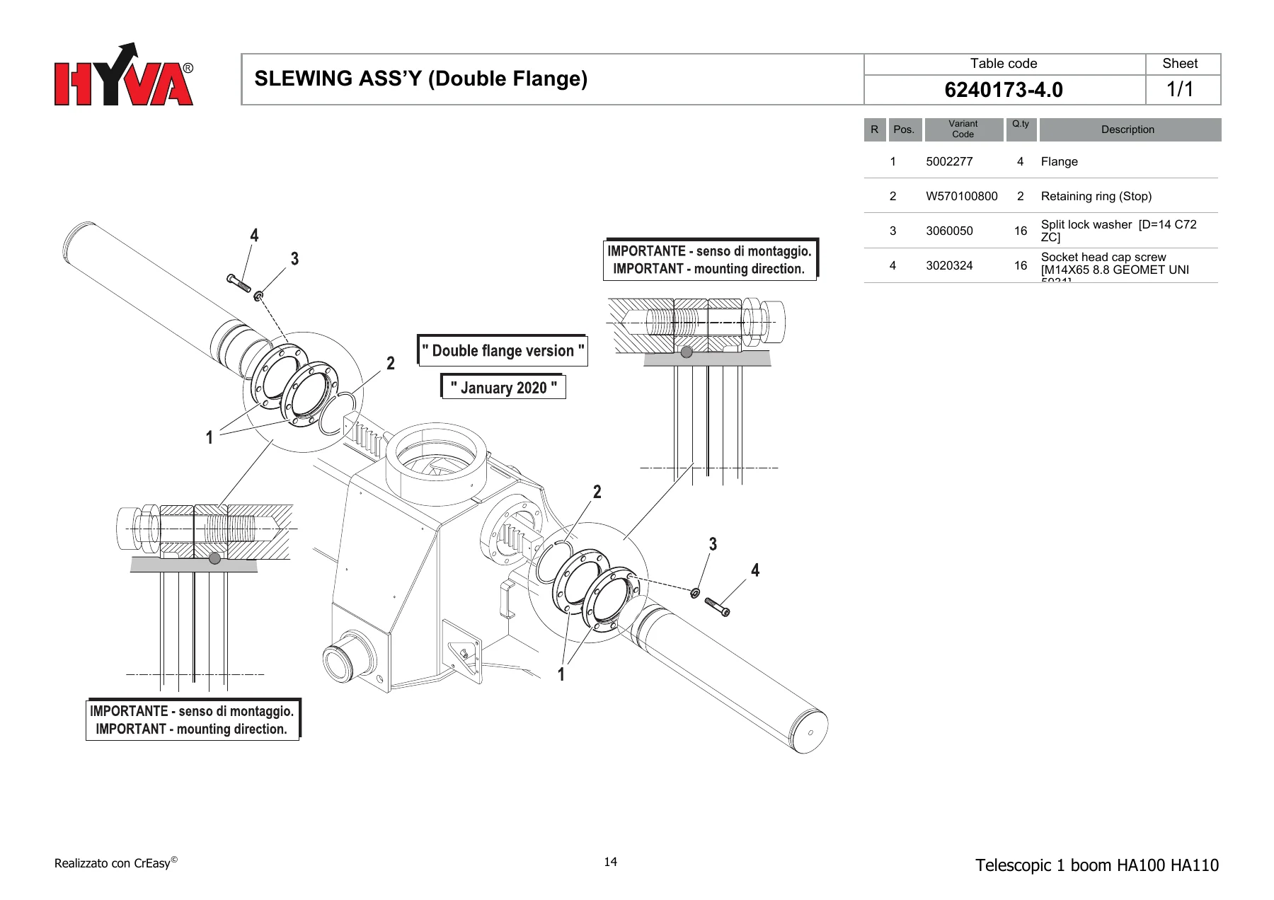 Hyva HA100 HA110 Telescopic 1 Boom Crane Spare Parts Catalogue 7881348.0 - Image 2