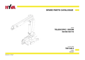 Hyva HA100 HA110 Telescopic 1 Boom Crane Spare Parts Catalogue 7881348.0