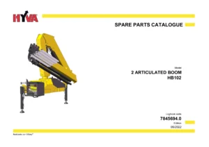 Hyva HB102 Articulated Boom Spare Parts Catalogue - Logbook 7845694.0 Edition 06/2022