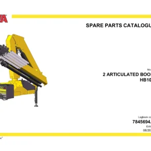 Hyva HB102 Articulated Boom Spare Parts Catalogue - Logbook 7845694.0 Edition 06/2022