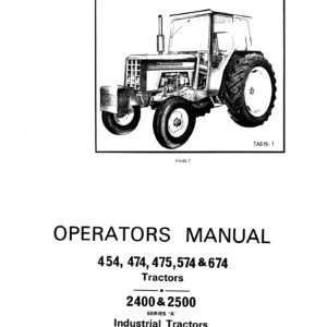International Harvester 454 474 475 574 674 2400 & 2500 Tractors Operators Manual - PDF Download