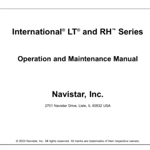 International LT and RH Series Operation and Maintenance Manual 2023