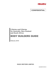 Isuzu C-Series E-Series 2010 Body Builders Guide PDF - Australia NZ South Africa Truck Manual