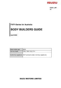 Isuzu FX FY Series Body Builders Guide 2022 - FXR FXM FXZ FYH Truck Body Mounting Manual PDF
