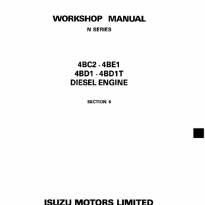 Isuzu N Series 4BC2 4BE1 4BD1 4BD1T Diesel Engine Workshop Manual - Section 6 (1985 Onward) PDF