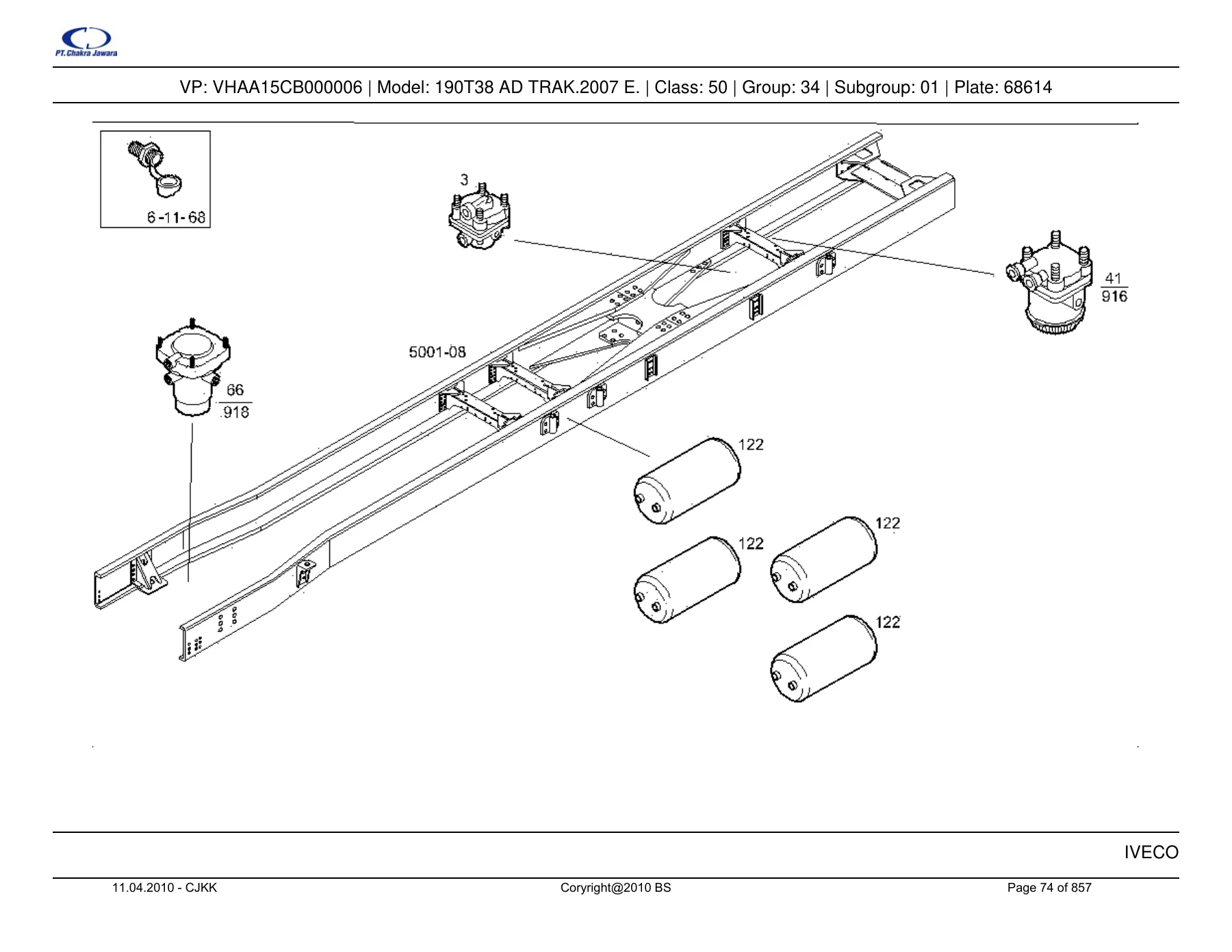 Iveco Truck Parts Catalog PIC VHAA15CB - 190T38 AD TRAK.2007 E. Spare Parts Manual PDF - Image 3