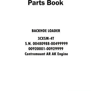 JCB 3CXSM-4T Centremount AR AK Engine Parts Book 9802/9760 - S/N 00480988-00499999 & 00920001-00929999