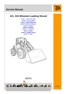 JCB 411 416 Wheeled Loading Shovel Service Manual 9803-4150-16