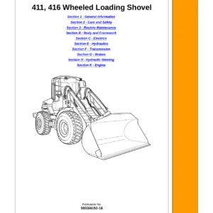 JCB 411 416 Wheeled Loading Shovel Service Manual 9803-4150-16