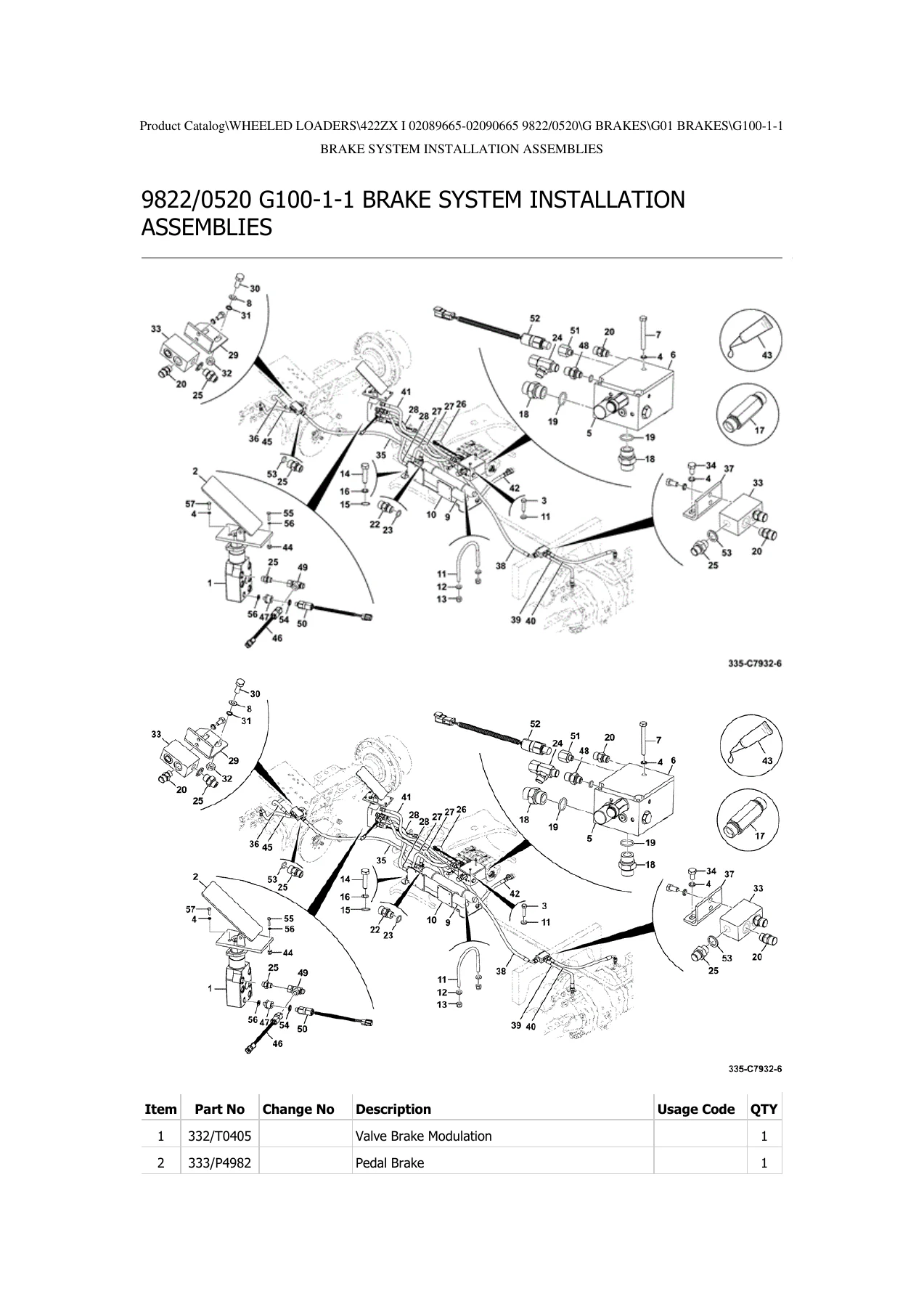 JCB 422ZX Wheel Loader Parts Catalog 9822-0520 Serial 02089665-02090665 - Image 2