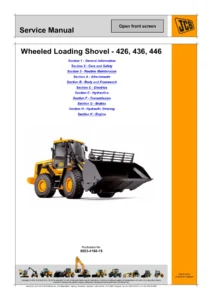 JCB 426, 436, 446 Wheeled Loading Shovel Service Manual PDF