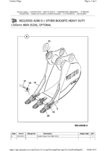 JCB JS200LC BR Parts Catalog 9822/0355 - Serial 01633392-01639999