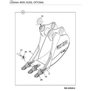 JCB JS200LC BR Parts Catalog 9822/0355 - Serial 01633392-01639999