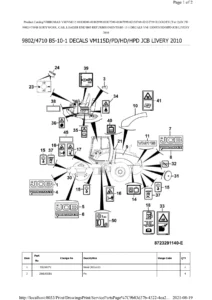 JCB Vibromax VM115 D/PD Rexroth Tier 2 Parts Catalogue 9802/4710