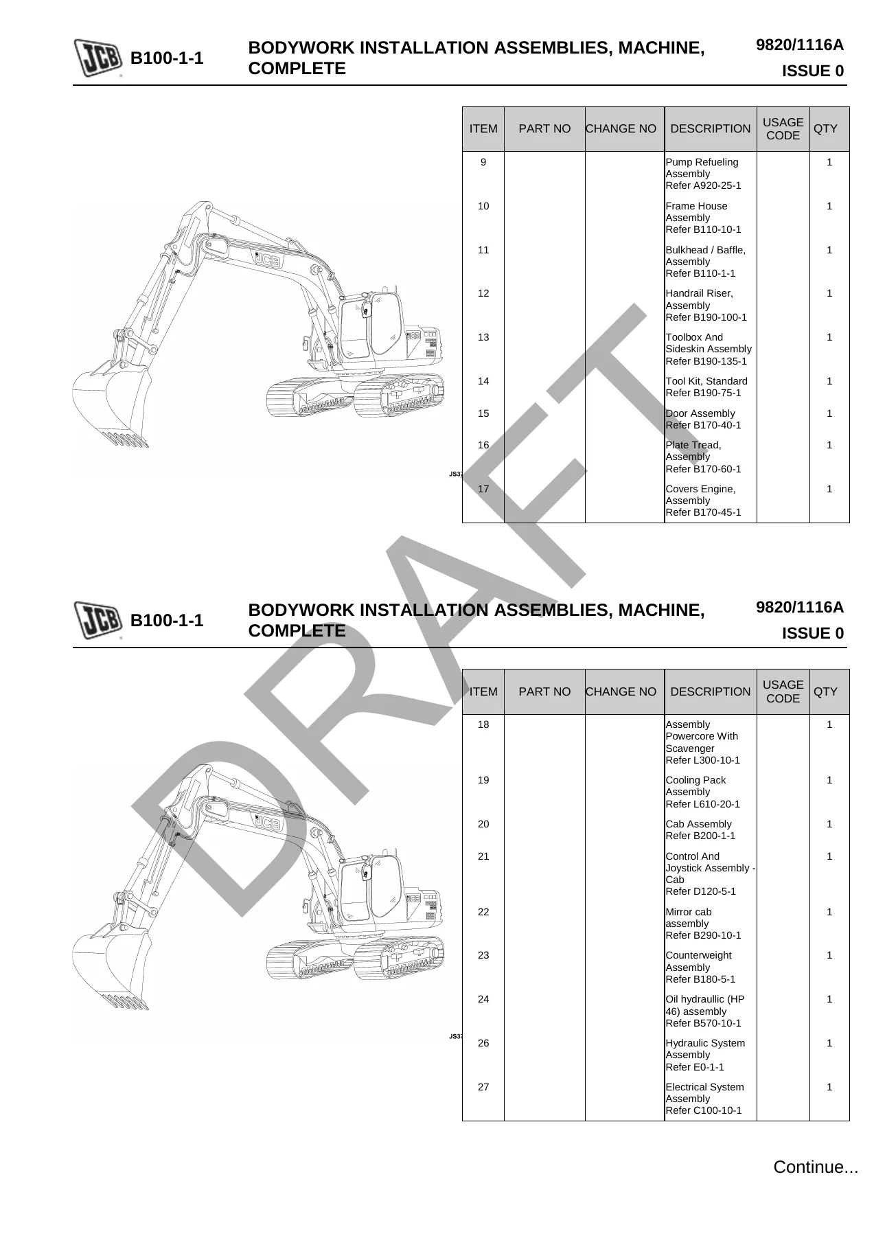 JCB380 QM & JCB380 XTRA Excavator Owners Parts Book 9820/1116A PDF - Image 3