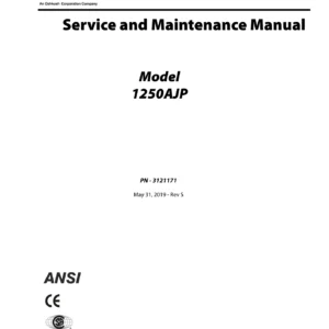 JLG 1250AJP Aerial Platform Service and Maintenance Manual - 3121171 Rev S PDF Download