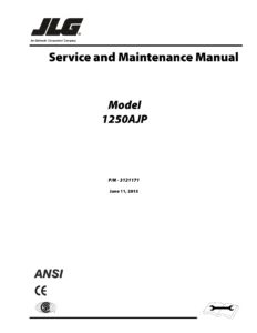 JLG 1250AJP Service and Maintenance Manual 3121171 (2013) - PDF Download