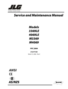 JLG 3369LE 4069LE M3369 M4069 Scissor Lift Service and Maintenance Manual - 2020