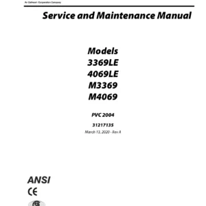 JLG 3369LE 4069LE M3369 M4069 Scissor Lift Service and Maintenance Manual - 2020