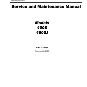 JLG 400S 460SJ Service and Maintenance Manual 2010 - PDF Repair Guide