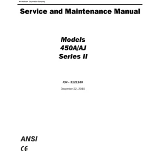 JLG 450A & 450AJ Series II Service and Maintenance Manual - P/N 3121180 PDF (2010)