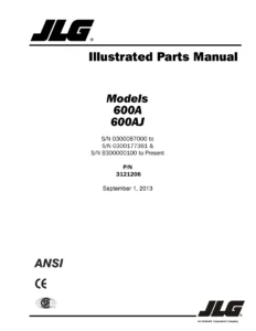 JLG 600A 600AJ Illustrated Parts Manual 2013 - PDF Parts Catalog 3121206