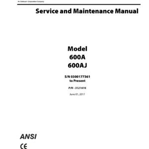JLG 600A 600AJ Service and Maintenance Manual P/N 3121616 - 2017 PDF