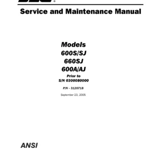 JLG 600S 600SJ 660SJ 600A 600AJ Service and Maintenance Manual - 2005 PDF