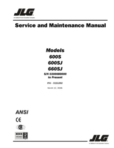 JLG 600S 600SJ 660SJ Boom Lift Service and Maintenance Manual - P/N 3121202