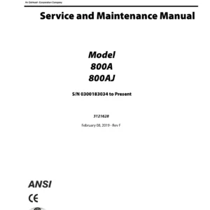 JLG 800A 800AJ Service and Maintenance Manual 3121628 Rev F PDF Download