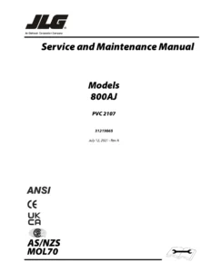 JLG 800AJ PVC 2107 Service and Maintenance Manual 31219065 Rev A - 2021 PDF