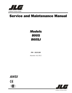 JLG 800S 860SJ Service and Maintenance Manual - 3121139 PDF